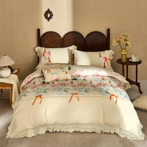 Set lenzuola ricamate cotone - , e